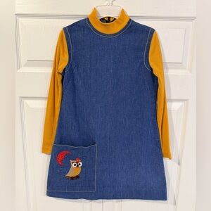 Vintage Ruth of Carolina Denim Owl Dress